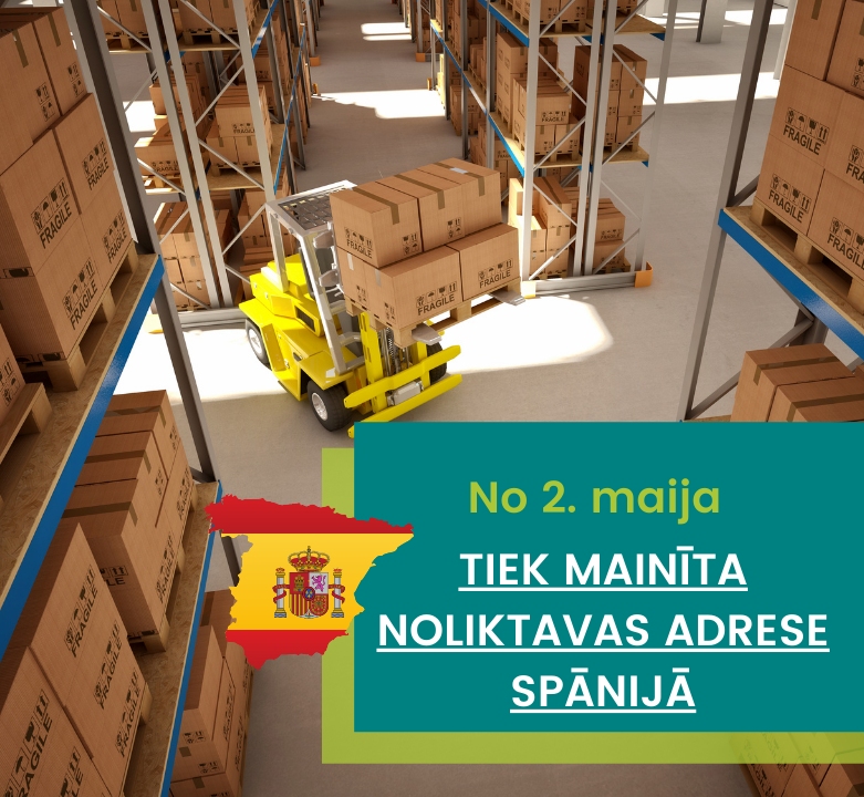 Tiek mainīta noliktavas adrese Spānijā!