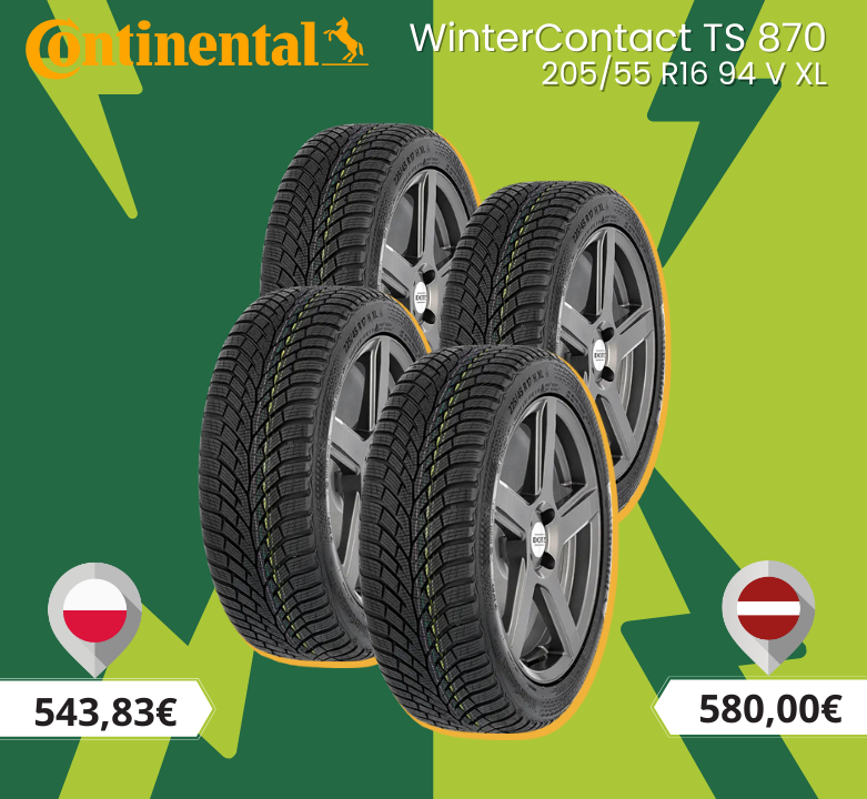 Apskatiet CONTINENTAL riepu cenas un ietaupiet!