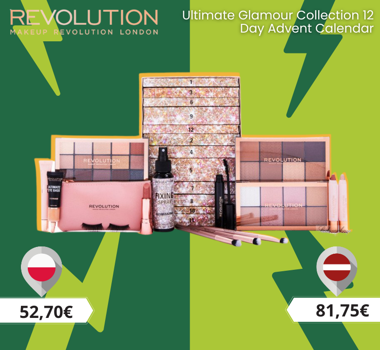 Pārbaudiet Makeup Revolution Adventes kalendāra cenu un ietaupiet!