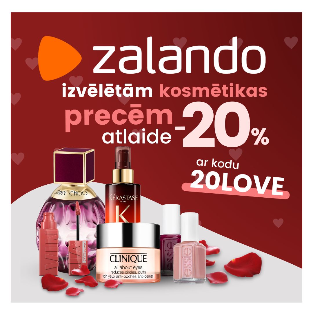Ar kodu 20LOVE Vācijas Zalando izpārdošana kosmētikai