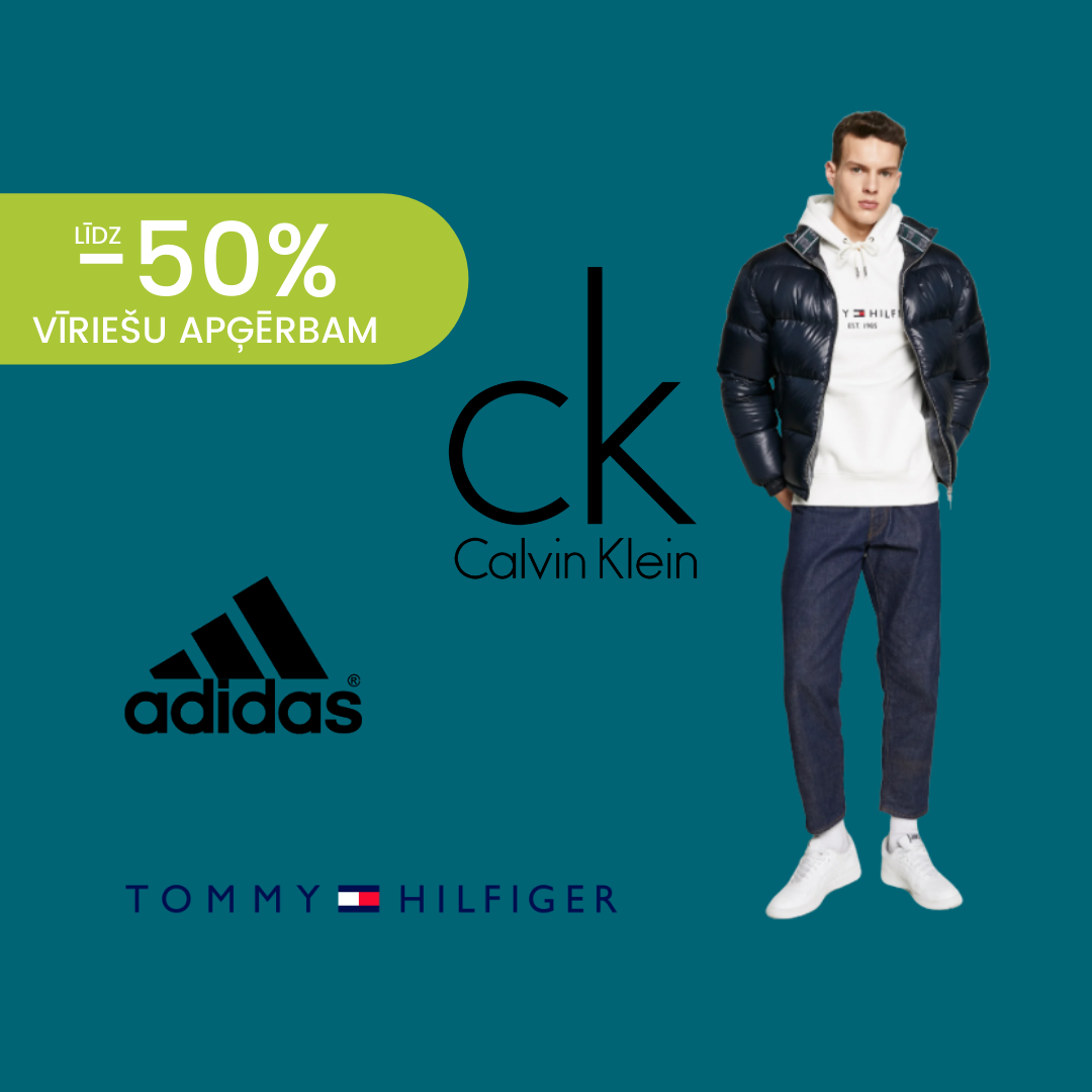 Līdz -50% vīriešu apģērbam